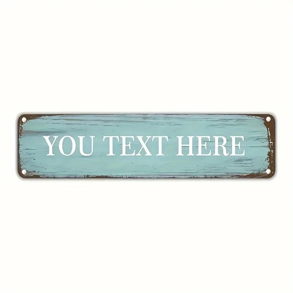 Lighting Metal Wall Decor - [CIFbuy][2D] Personalizowana, jasnoniebieska, postarzana tabliczka aluminiowa,