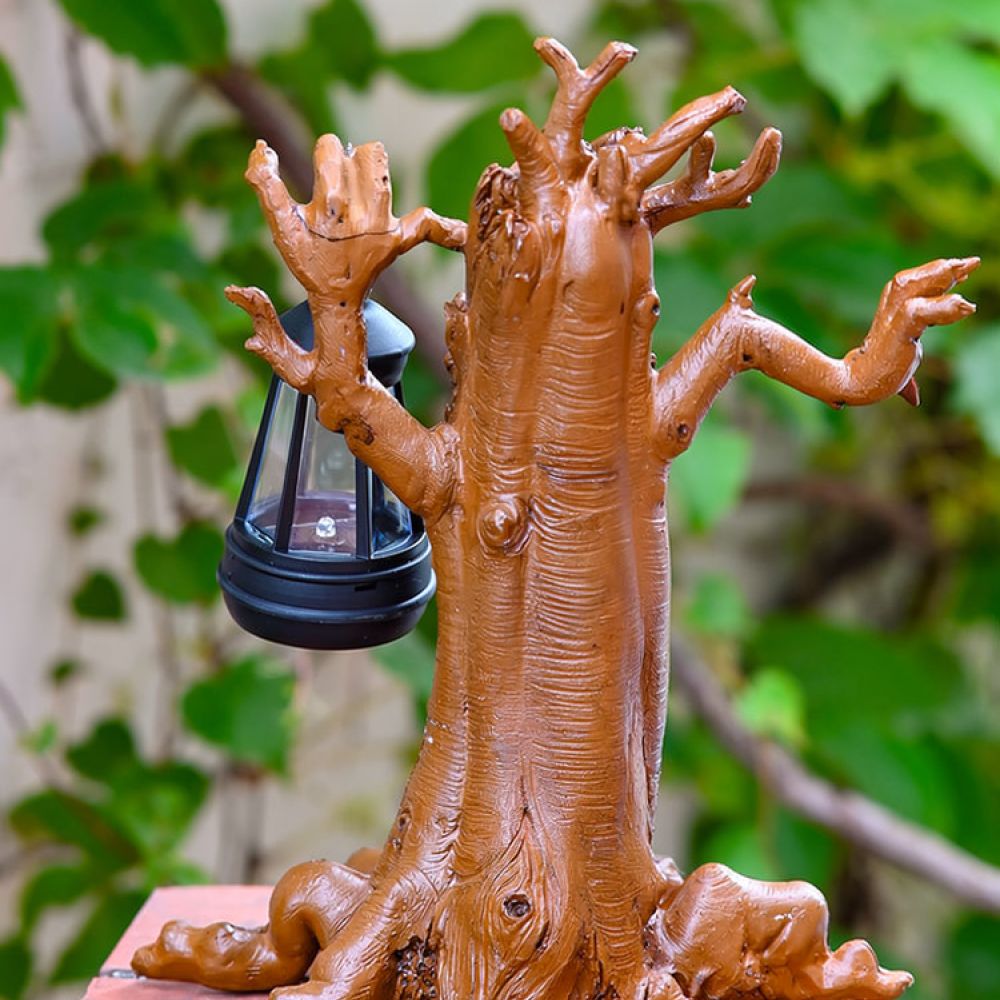 Outdoor Lighting Decor Ideas - Figurka drzewa z żywicy solarną, dekoracja
