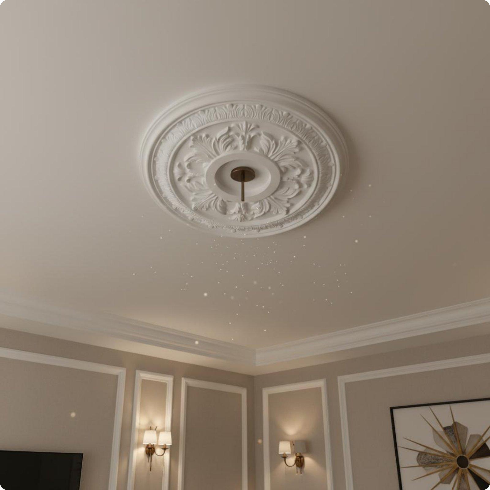 Decor Lighting Fixtures - Złoty, tłoczony panel sufitowy z PU,