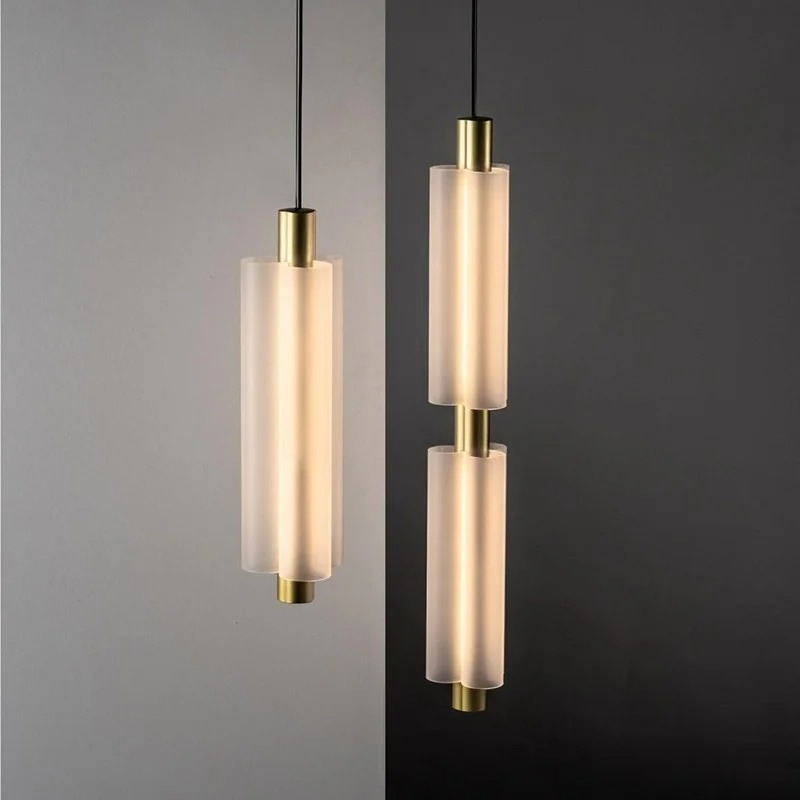 Lighting Metal Wall Decor - Nowoczesne długie akrylowe lampy wiszące do