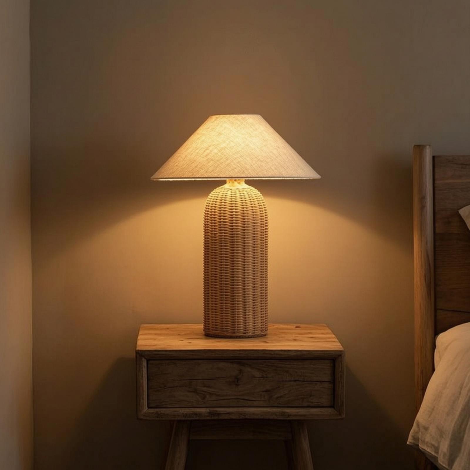Lampka nocna z rattanową podst – Lighting Decor For Room recenzja i cena