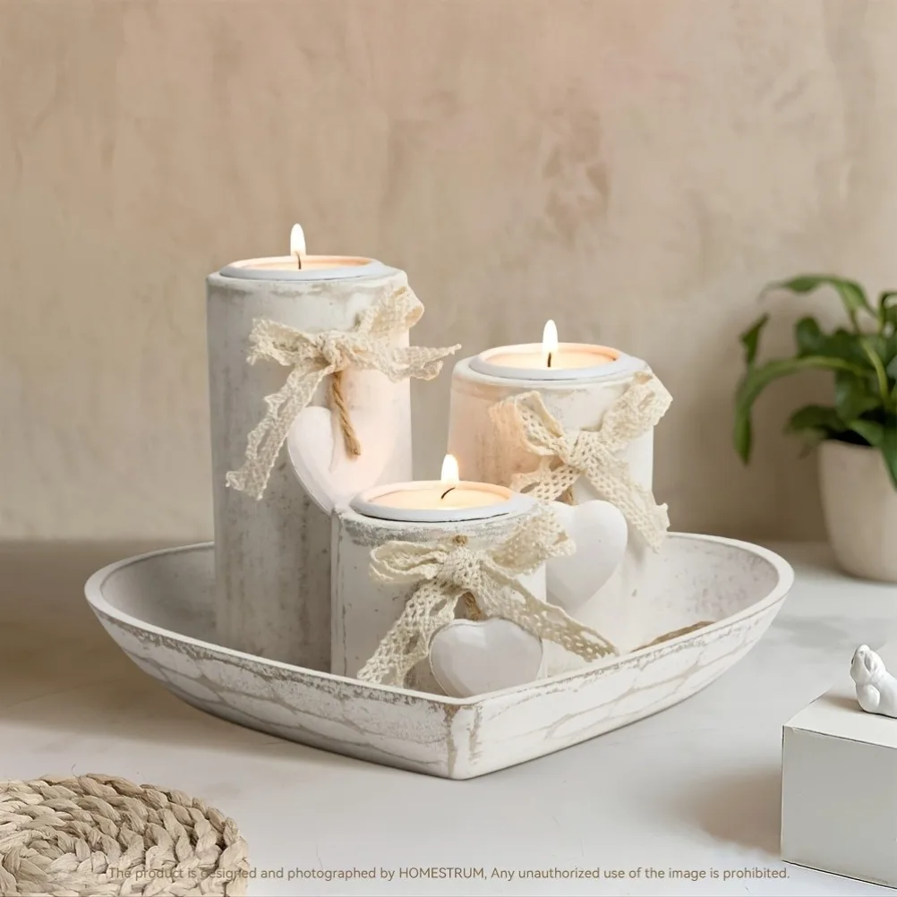 Drewniany zestaw świeczników,  – Candle Holder Set recenzja i cena