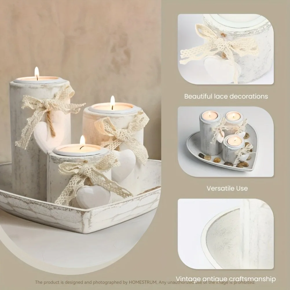 Drewniany zestaw świeczników,  – Candle Holder Set recenzja i cena