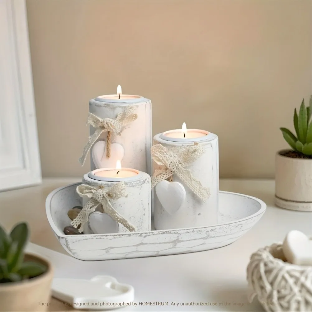 Drewniany zestaw świeczników,  – Candle Holder Set recenzja i cena